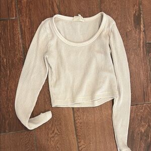Madewell size S MWL tan waffle knit shirt